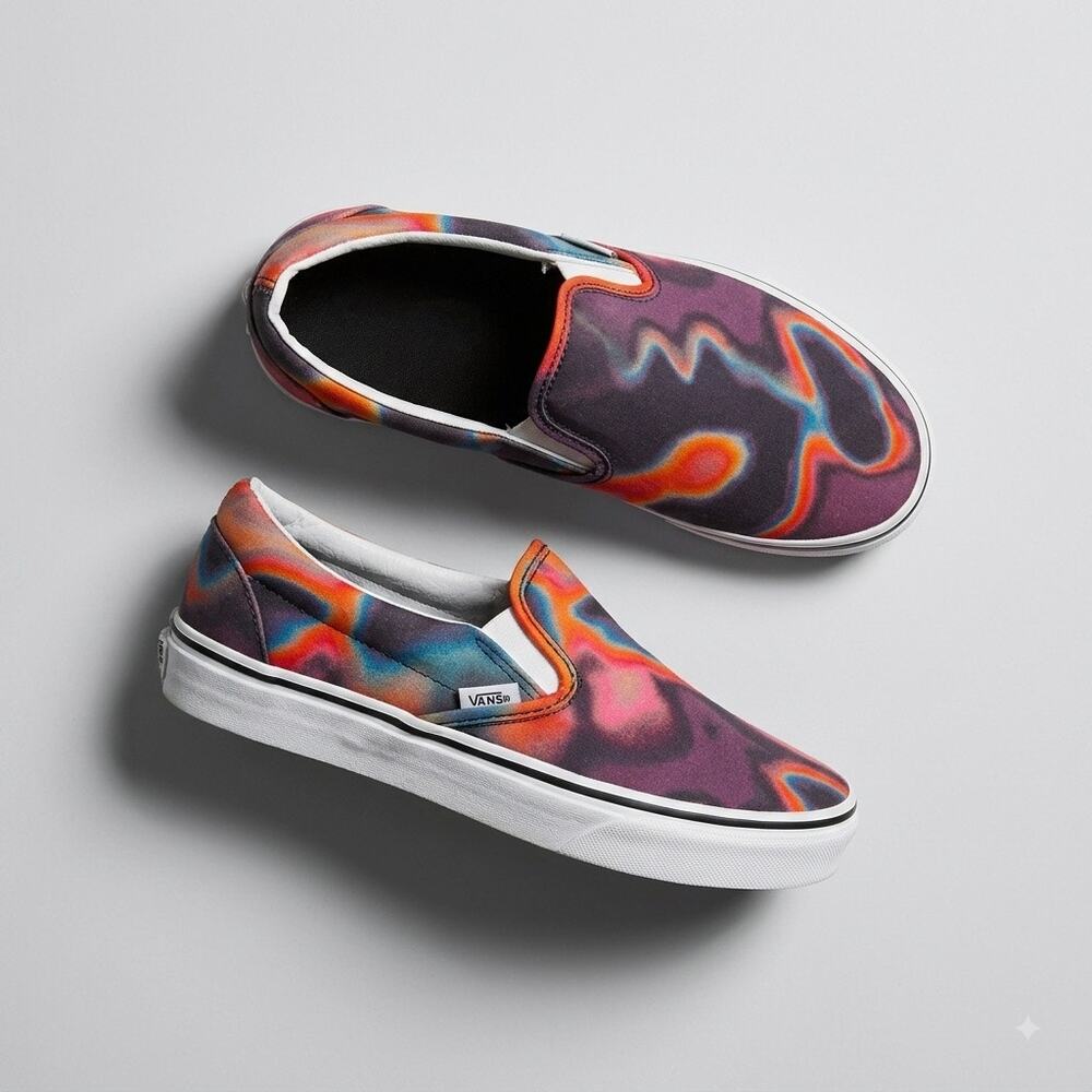 Vans Canvas Thermal Heat Map Classic Slip On Sneaker Multicolor Womens 7.5
